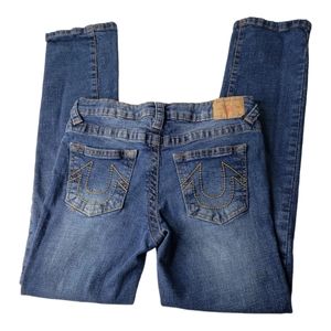 True Religion Geno Relaxed Fit Straight Leg Distressed Boho Unisex Jeans Hippie